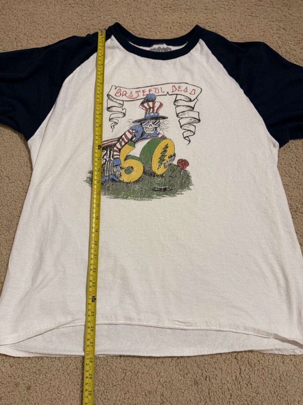 GRATEFUL DEAD 60TH X TGR DEAD UNCLE SAM BASEBALL TEE - Picture 4 of 6